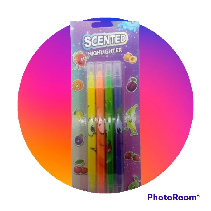 SCENTED Highlighter Alat tulis pensil warna  Isi 4 Pcs  ujung 2,isi 4Pcs warna beda alat tulis kantor No#1 di Indonesia