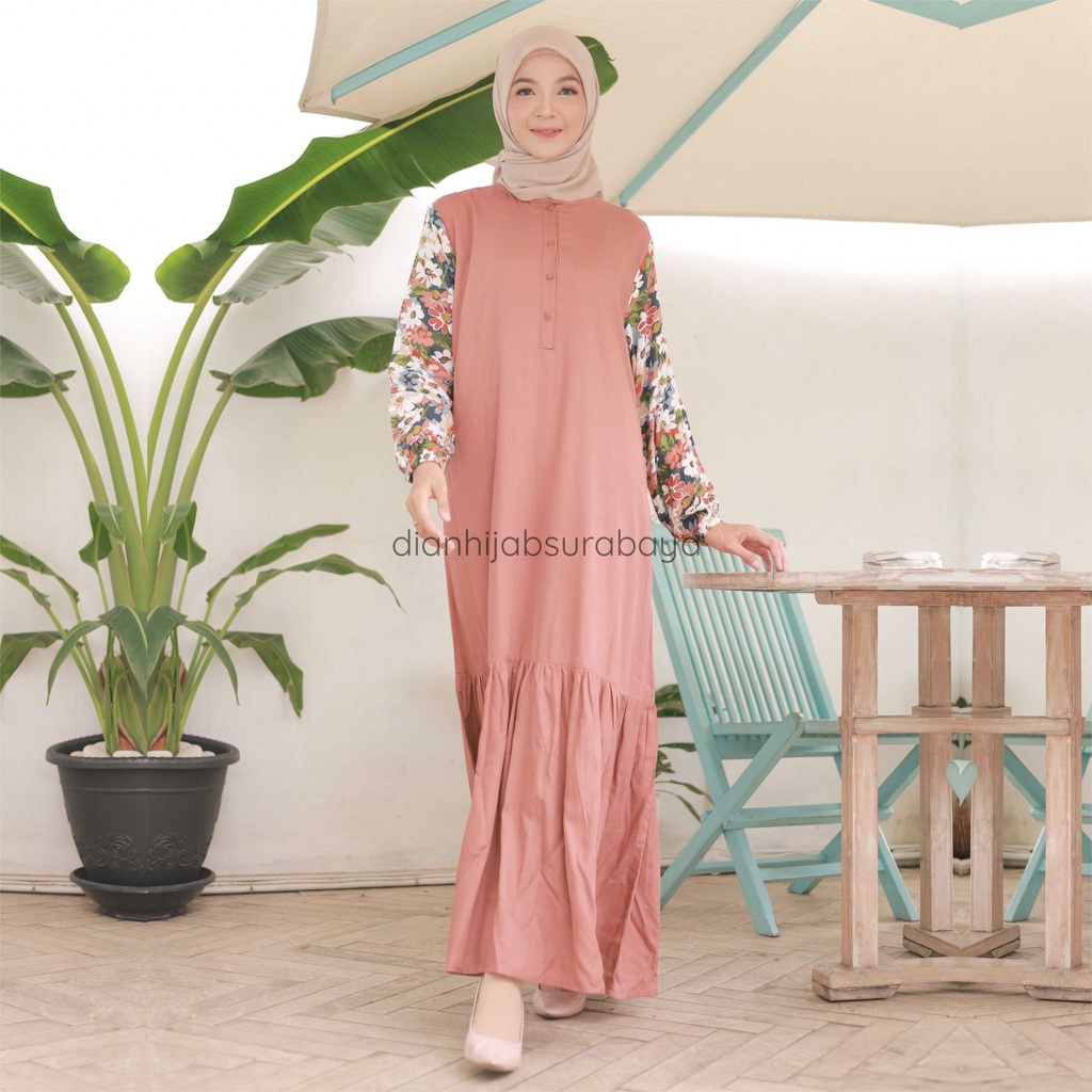 Gamis Dewasa Homey Dress Shabrina Series By Dianhijab.id - Bahan Rayon Viscose Adem Nyaman Bisa COD-SHABRINA SIENNA