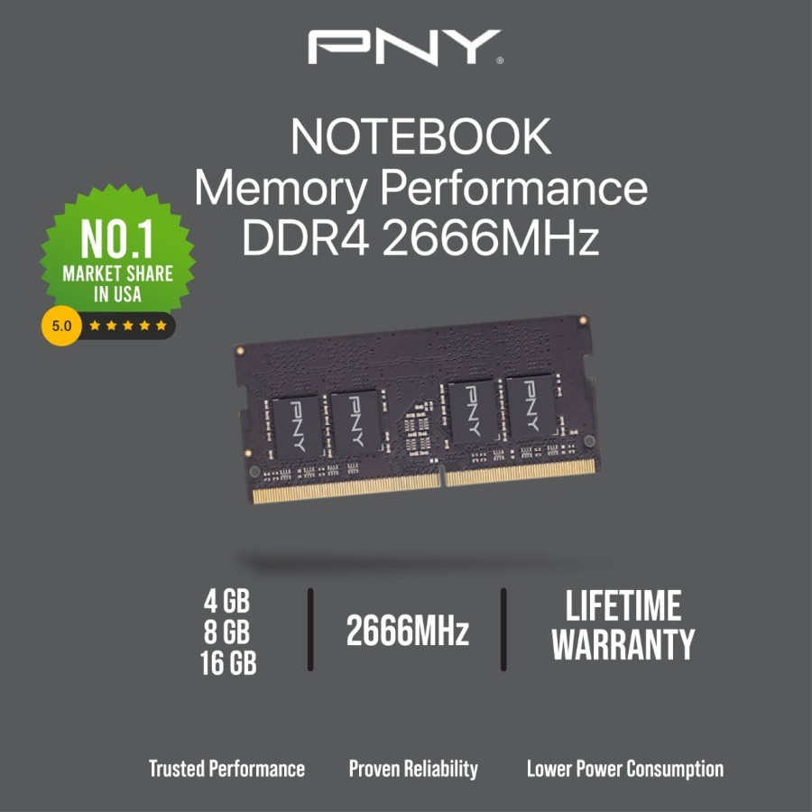 RAM MEMORY PNY SODIMM 4GB DDR4 2666 Mhz PC 21300 SODDIM 4GB / 8GB