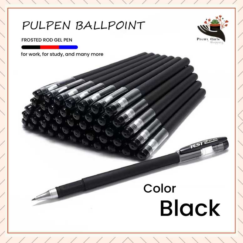 Pretty Pulpen Ballpoint Pena Warna / lebar kepala 0.2cm Isi Tinta Polpen Pulpen Alat Tulis Kantor Murah