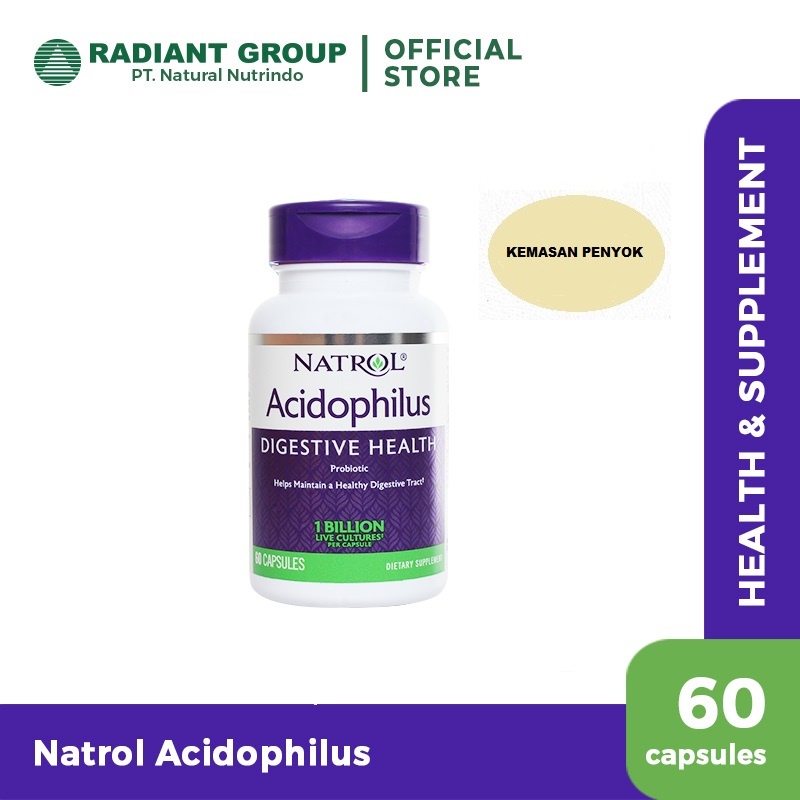 Natrol Acidophilus 100mg - 60 Capsules [Kemasan Penyok]