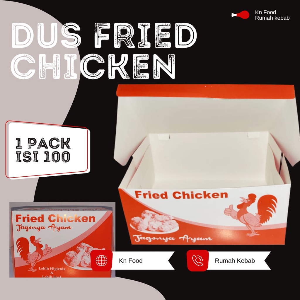 

Dus Fried Chicken isi 100 pcs - Packaging Kemasan Fried Chicken