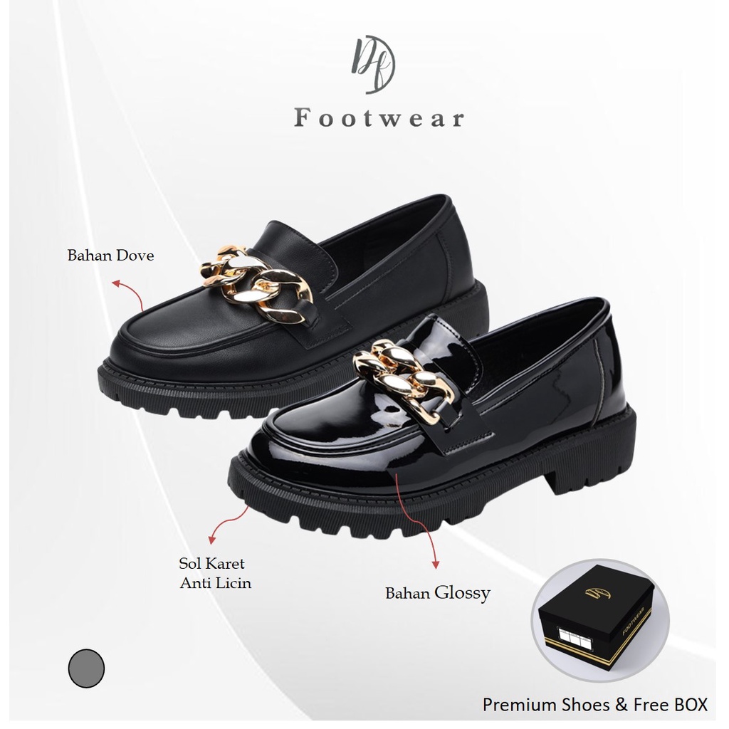 [DF FOOTWEAR] Sepatu Docmart / Sepatu Loafers Wanita Import Premium Quality DF 567