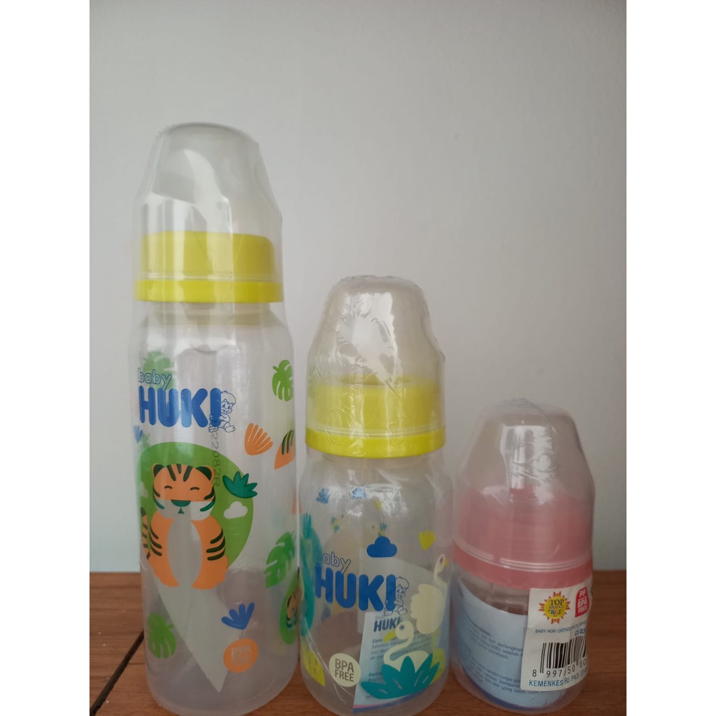 HUKI Botol Susu 60 mL 120 mL 240 mL Dot Gepeng Nipple Silicone PP Reguler Standard