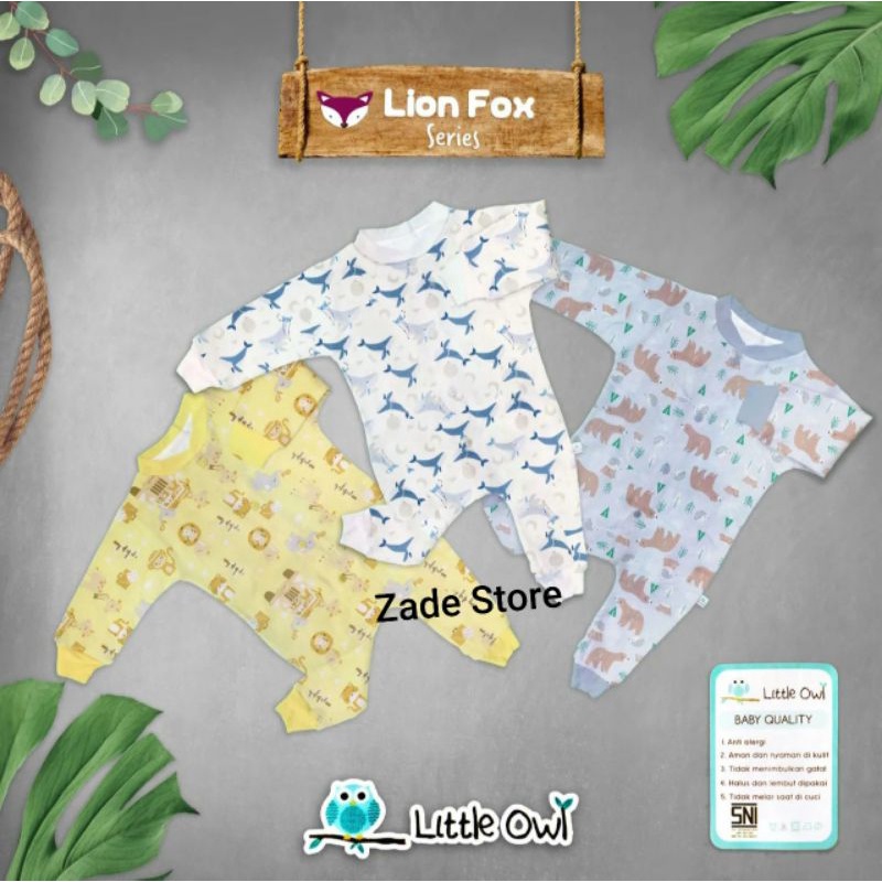 Sleepsuit bayi Little OWL SNI Baju Bayi lengan Panjang Baju Anak jumpsuit Kaki Buka piyama anak jumper