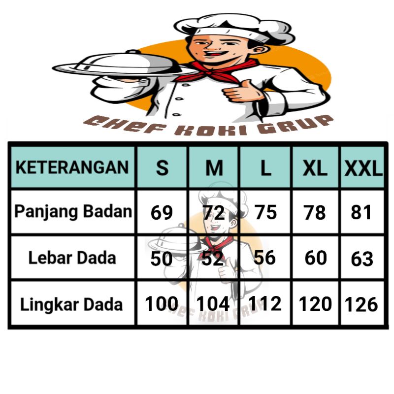 Baju Kameja Jacket Chef Koki Lengan Pendek Unisex Pria Wanita Termurah
