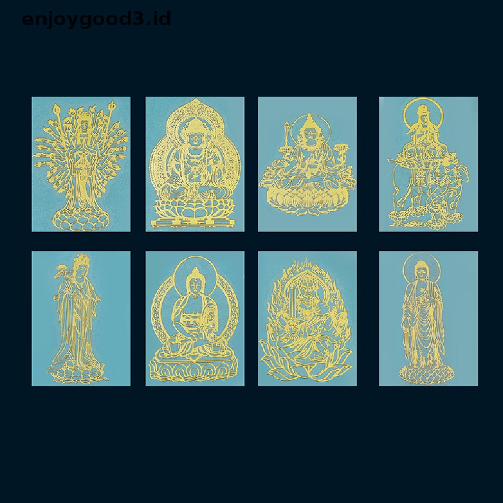 1pc Stiker Dinding 3D Desain Buddha Tibet Warna Emas Untuk Dekorasi