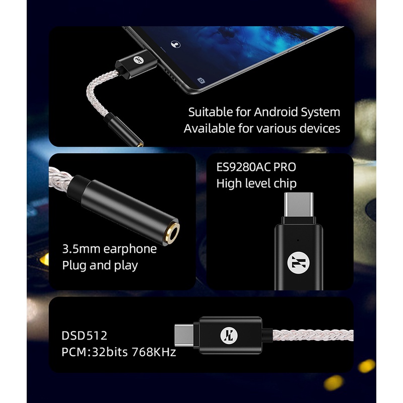 JCALLY JM80 ES9280AC Pro HiRes Audio Dongle 32 bit 768Khz DSD512