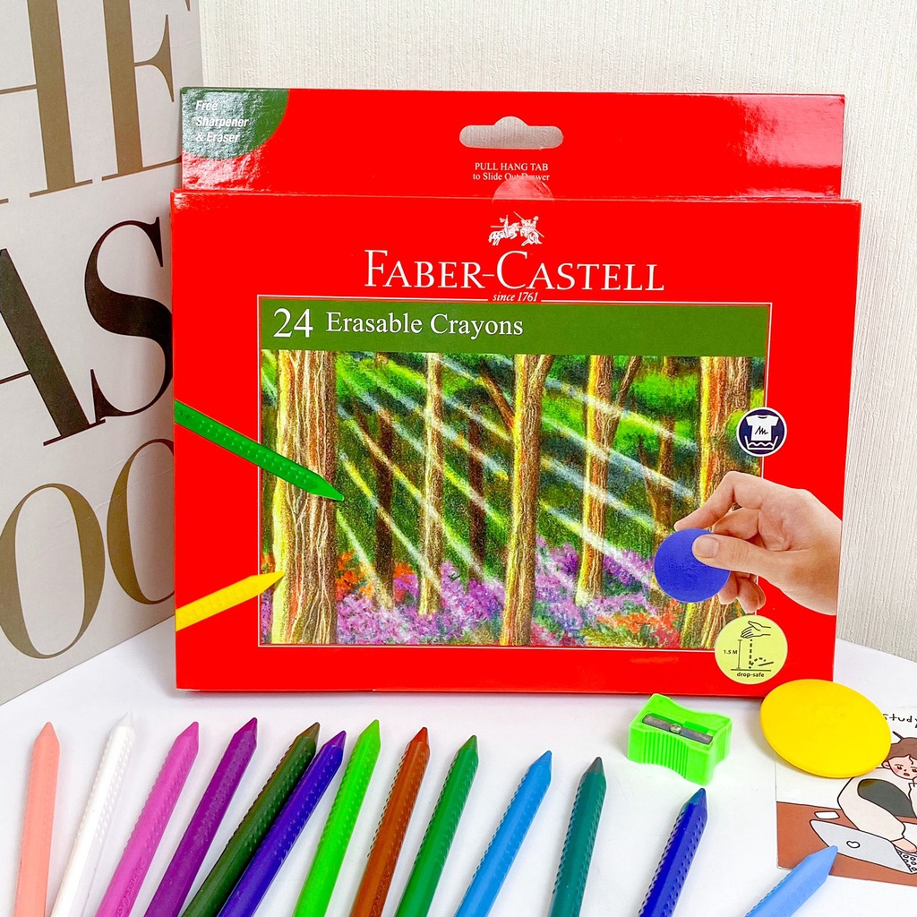 

ERASABEL CRAYON DENGAN 24 WARNA / KRAYON MERK FABER CASTELL DI JAMIN ORI / FREE RAUTAN DAN PENGHAPUS