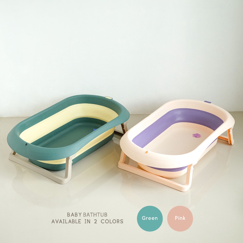 Bak Mandi Bayi Lipat/ Foldable Baby Bathtub Portable Tanpa Matras