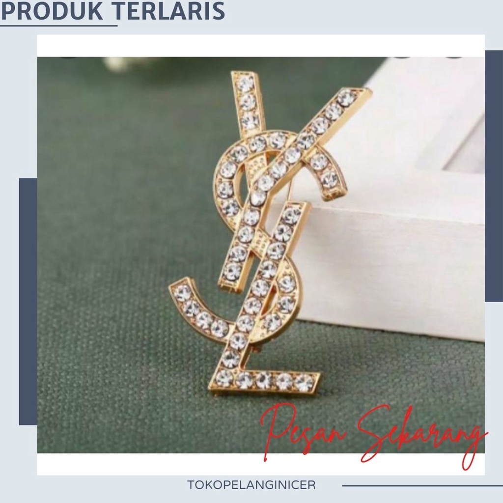 Bros Hijab YesL Bros Dada - Bross Baju Peniti Jilbab Brooch Murah Model Logo Mewah Kekinian