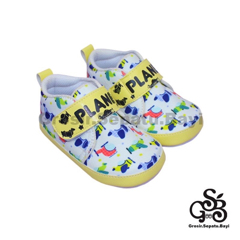 Sepatu Bayi - Baby Shoes - Prewalker  | 2-12 bulan | PLANE pesawat KUNING ringan &amp; fleksibel