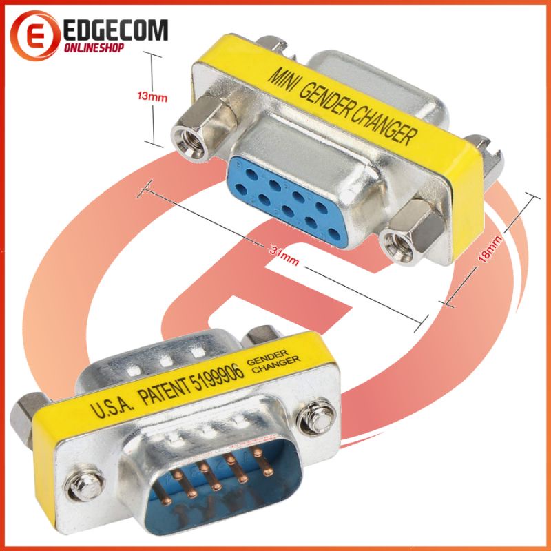 Gender / Konektor RS232 SERIAL DB9 Male to Female 9 Pin Adapter