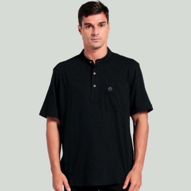KAOS POLO KERAH SHANGHAI MGEE ALFA C001 - BLACK