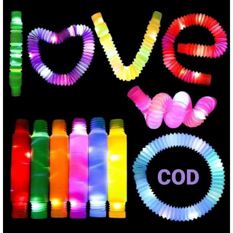 POP TUBE LED FIDGET TOYS POP PIPES PIPA LAMPU MAINAN ANAK TERBARU