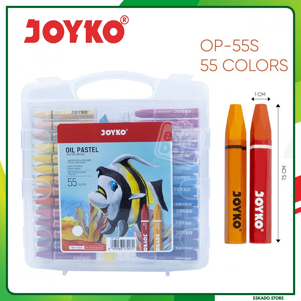 Crayon Titi / Joyko 55 warna / Krayon Minyak / Oil Pastel OP-55S