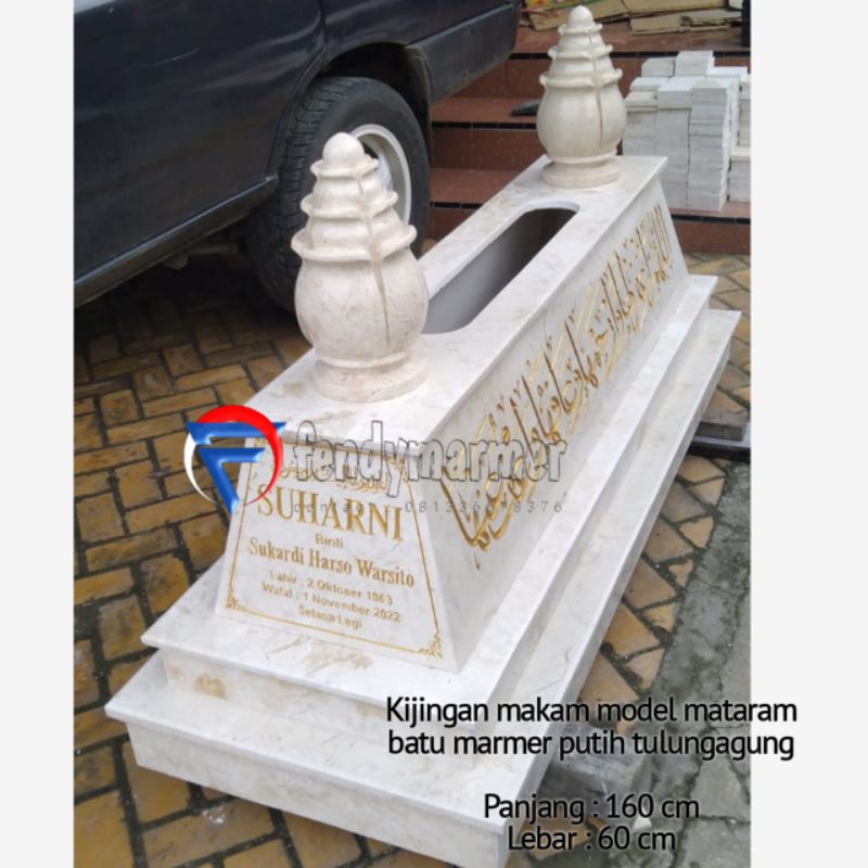 Kijingan makam 2 pondasi model mataram batu marmer tulungagung
