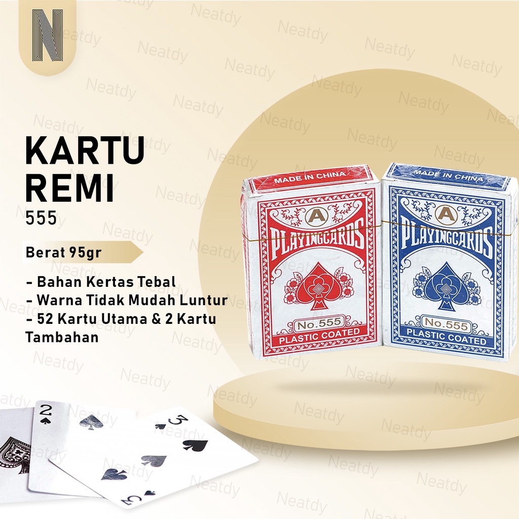 Jual Kartu Permainan Remi Plastik Playing Card Poker Capsa Sulap 555 ...