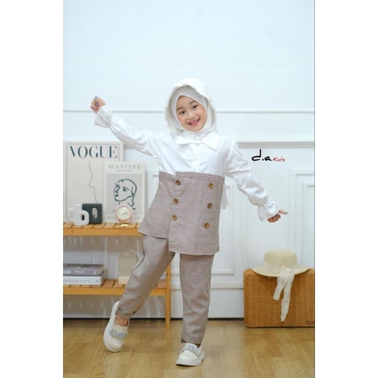 Zaja - Melody Series Stelan Long Tunik Anak Perempuan Untuk Usia  2-12 Tahun Set Dengan Pasmina Dan Celana Kulot Anak Baju Stelan Anak-anak Terbaru Dari Baby Sampai Anak Tanggung