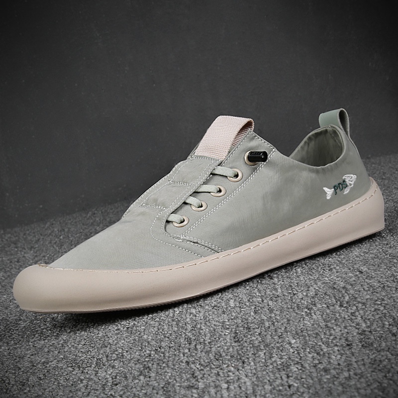 Langsung Kanvas Sepatu Pria  Korea Tren Pria Leisure Kain Sepatu LowTop Malas sepatu Lembut Bawah Se