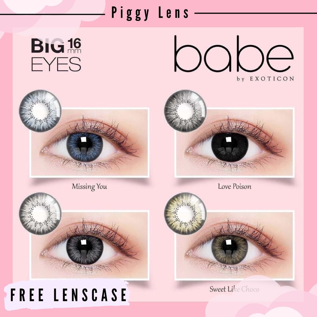 SOFTLENS X2 BABE NORMAL &amp;  MINUS -0.50 S/D -6.00 + FREE LENSCASE