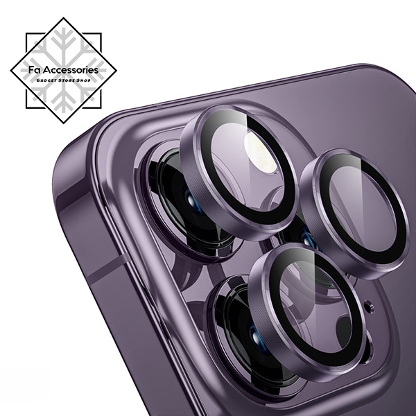 FA RING Tempered Glass Pelindung Kamera Iphone 14 14PRO 14PROMAX PRO MAX Aluminum Camera
