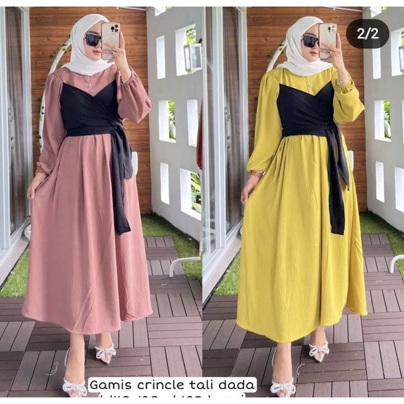 gamis lesty/lesty dress/gamis crincle/gamis/long dress/dress kondangan/pakaian wanita/baju viral