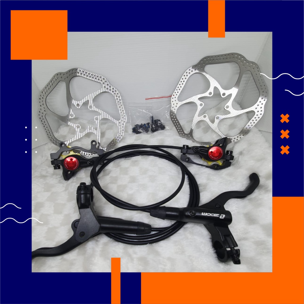 Brakeset Rem Hydraulic Zoom + Rotor Brake set hidrolis sepeda HB875