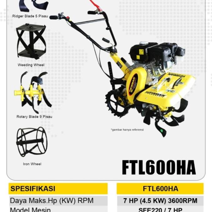 Traktor/ Tiller/ Cultivator Firman Ftl 600 Ha