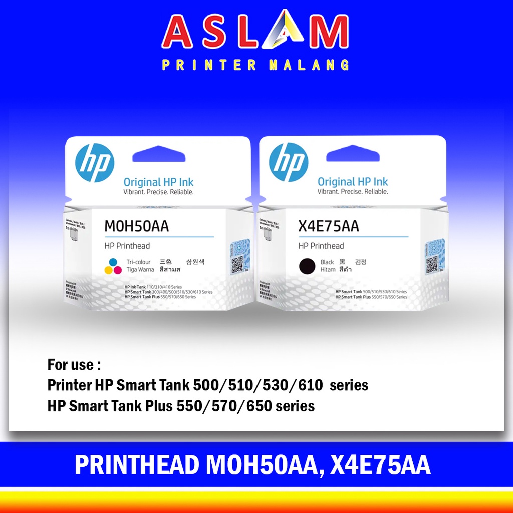 Cartridge Printhead Printer HP Smart Tank M0H50AA warna 3YP17AA Warna X4E75AA hitam 500 515 519 615