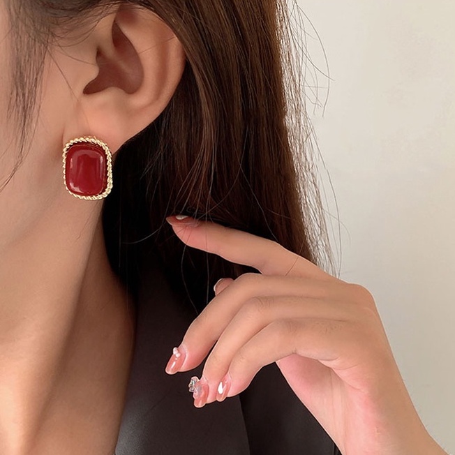 Anting Klip Tanpa Tindik Gaya retro Korea Untuk Wanita