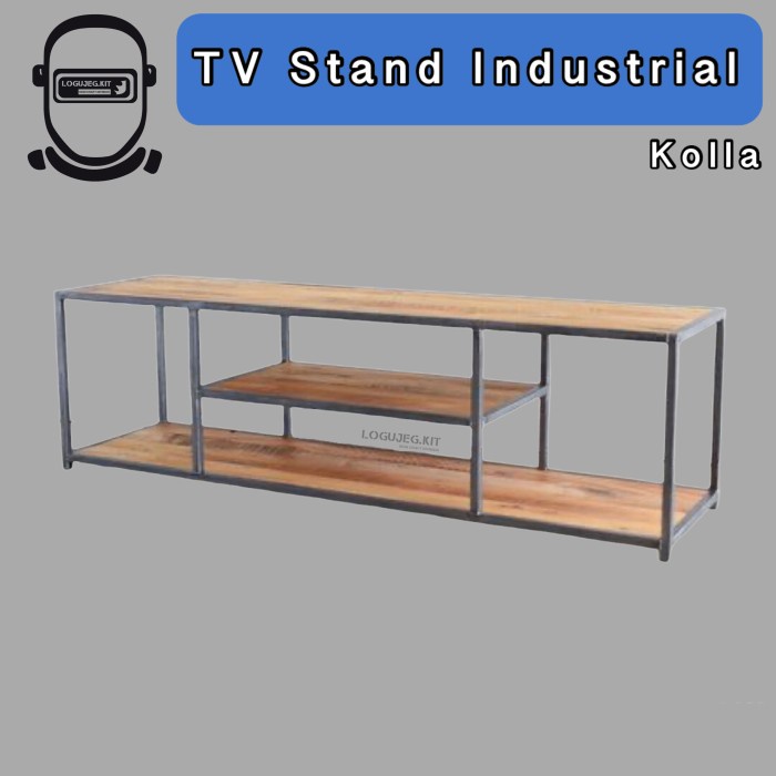 Kolla Tv Stand Table / Meja Tv / Meja Laci Kayu Besi Industrial