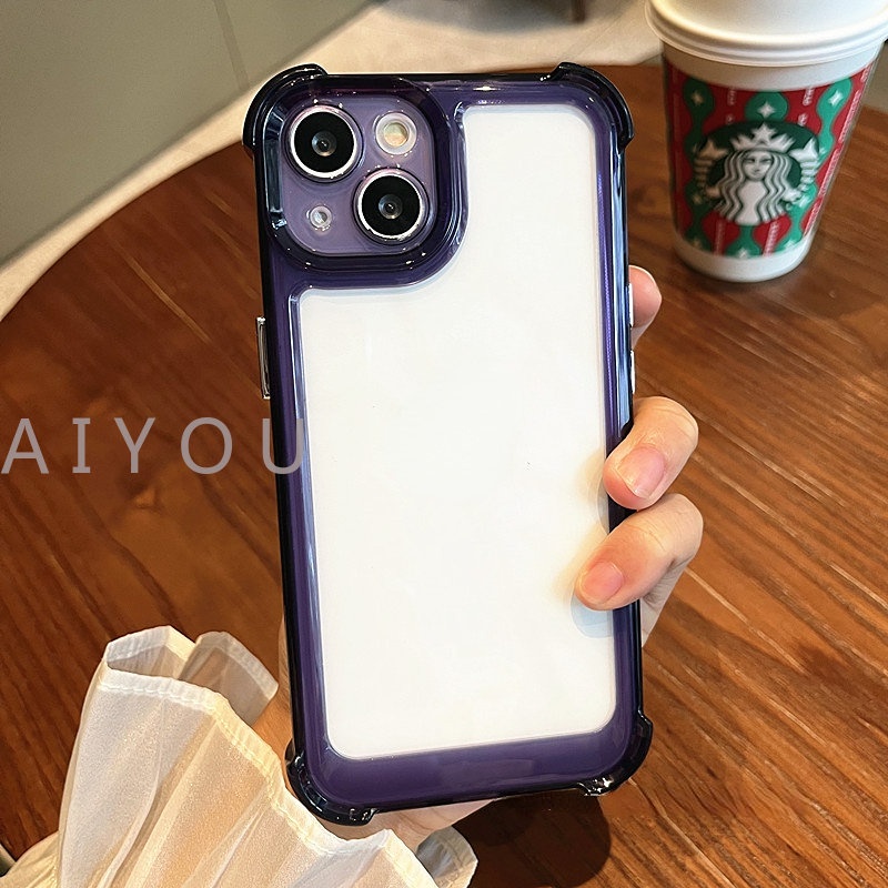 Hard Case Transparan Anti Jatuh Untuk iPhone 14 Pro Max 13 12 11 Pro Max 14 Plus X XR Xs Max ip14