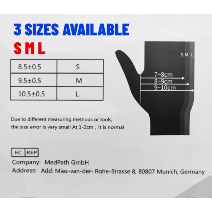 Sarung Tangan Medis Nitrile Gloves non sterile powder free Isi 100 - L