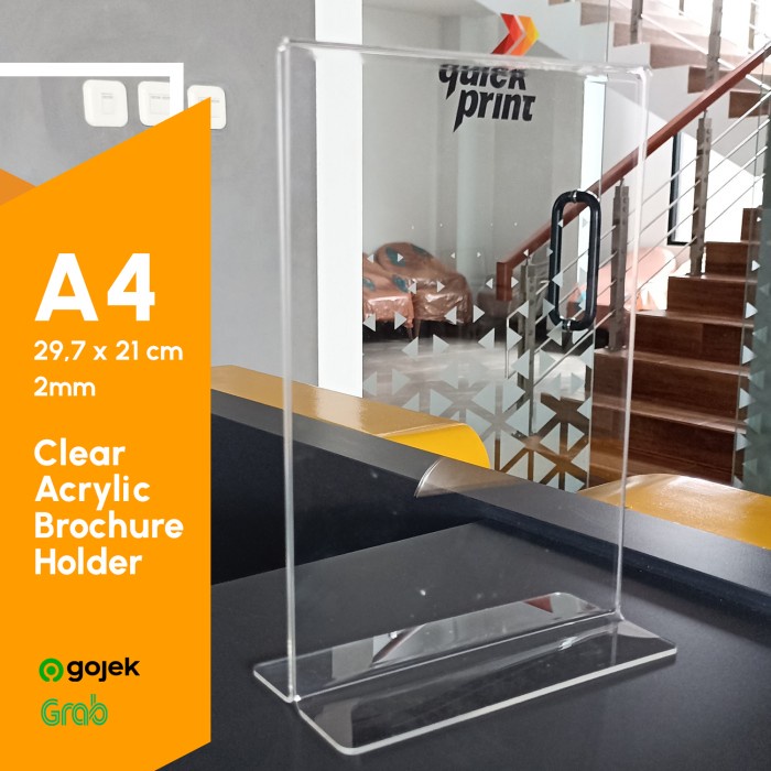 Rak Acrylic Tent Holder / Tempat Brosur Akrilik / Nomor Meja Ukuran A4
