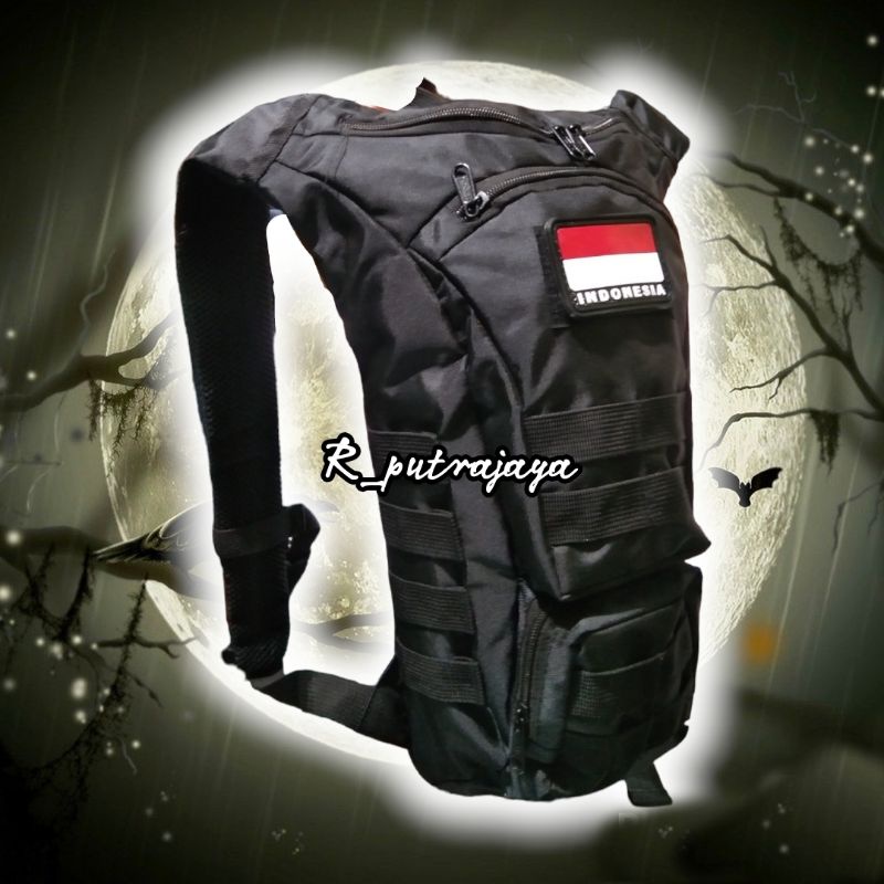 TAS RANSEL SEPEDA ARMY HITAM POLOS