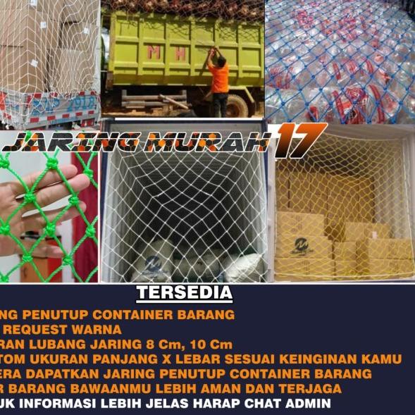

jaring penutup container barang - 10 cm, 2,5m x 2,5m