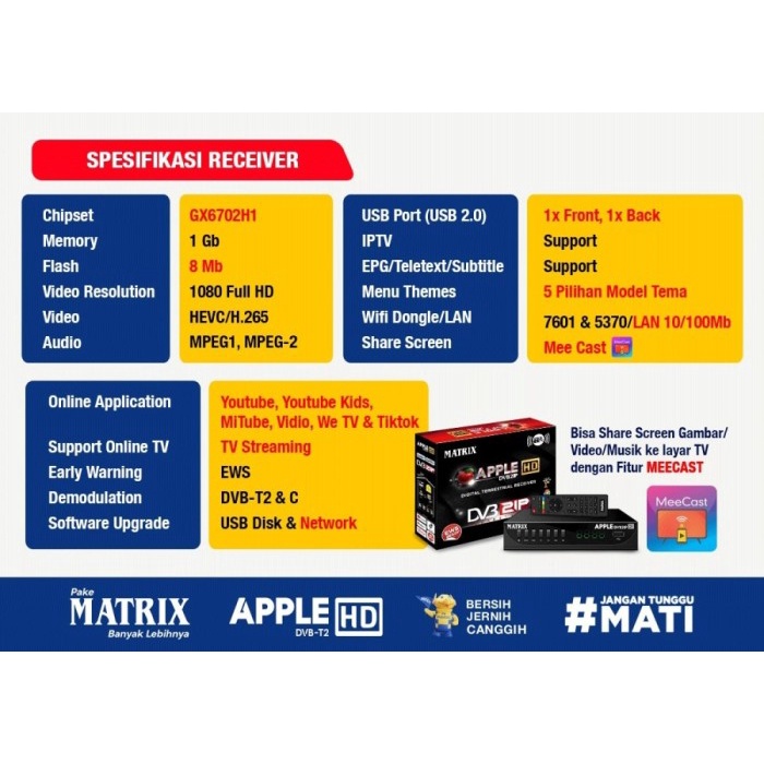 Set Top Box Matrix Apple Hitam