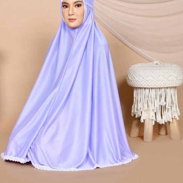 Mukena Tazbiya Harvest Bloom Blue - Abu-abu