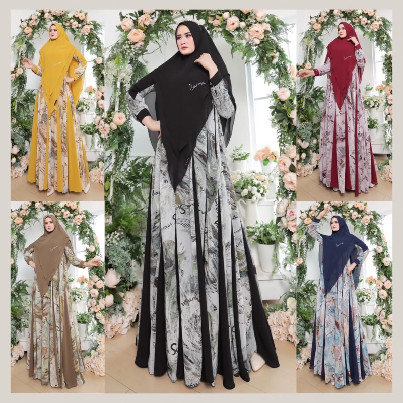 Gamis Set Syari Pecah 8 Original Baraya
