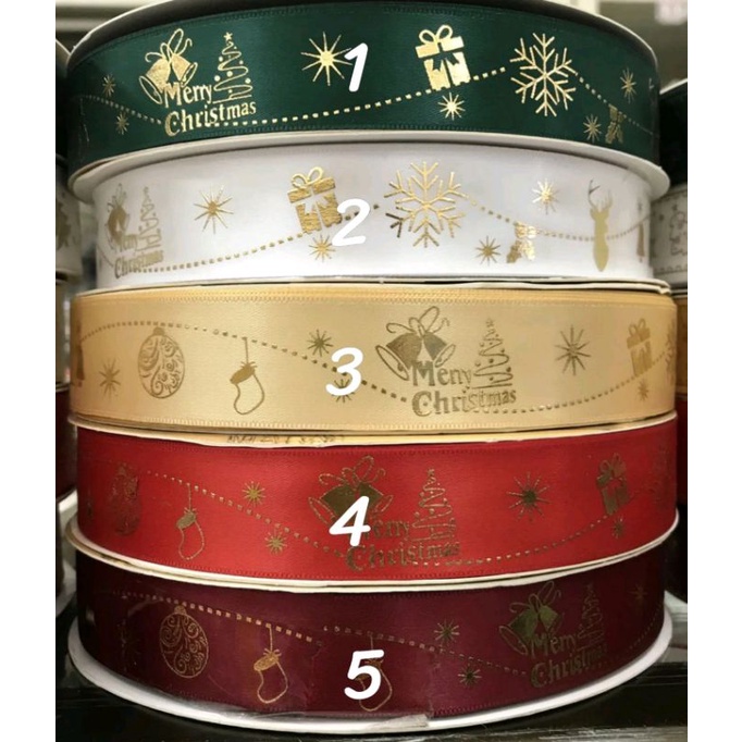 

PITA MOTIF X'MAS BAHAN PITA SATIN IMPORT UKURAN 1" (2,5 CM)