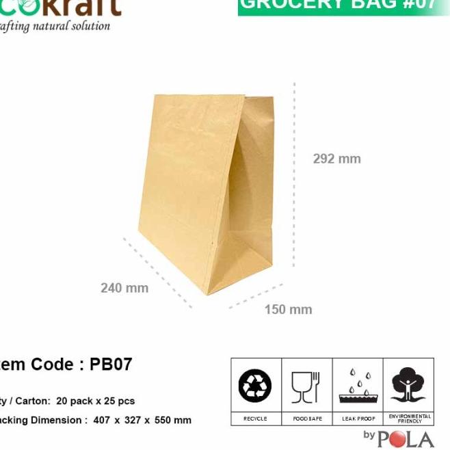 

Paper bag grocery murah / kantong kertas grocery murah pb07 - Putih