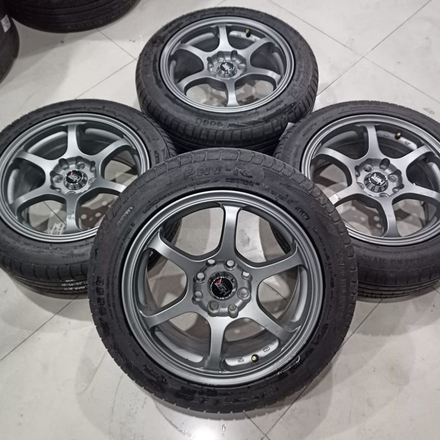 Velg Mobil Bekas Ring 15 MISAKI HSR R15X6,5 Lubang 4 ET38 BAN 185 55 R15