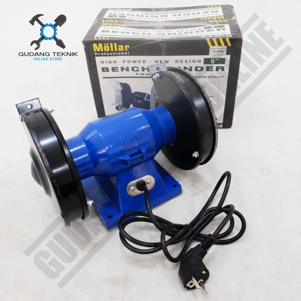 Mesin Gerinda Grenda Duduk 6&quot; 150mm MLR-BG150 MOLLAR / Bench Grinder 6Inch 150mm MLR BG105 MOLLAR