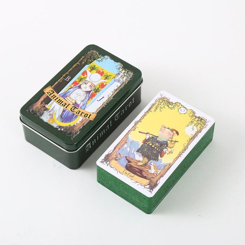 Animal Tarot 9.8x5.7cm kemasan kaleng include guide paper