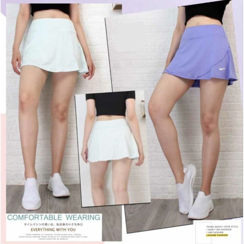 SPORTSWEAR CELANA ROK LEGGING PENDEK WANITA MICRO LEGGING 2 IN 1 NIKE OLAHRAGA RUNNING LADIES IMPORT