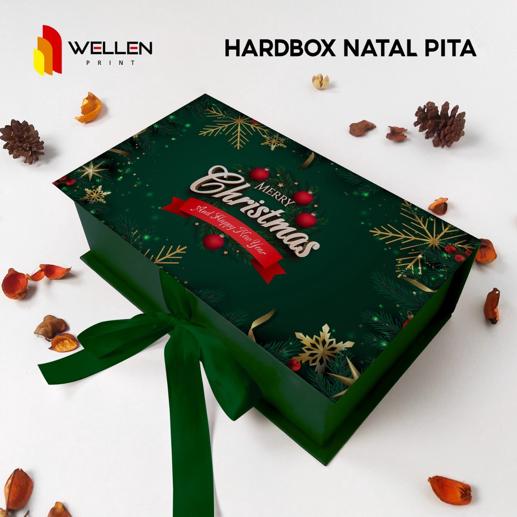 

WELLEN PRINT - Hardbox Natal Pita / Print Custom Packaging Kotak Hampers Christmas / Cetak Gift Box Kue / Kotak Souvenir kado / Hard Box Packing Hadiah
