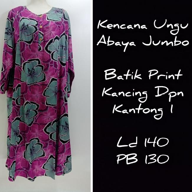 DASTER PANJANG TANGAN PANJANG ABAYA SUPER JUMBO 5L LD 140 KENCANA UNGU