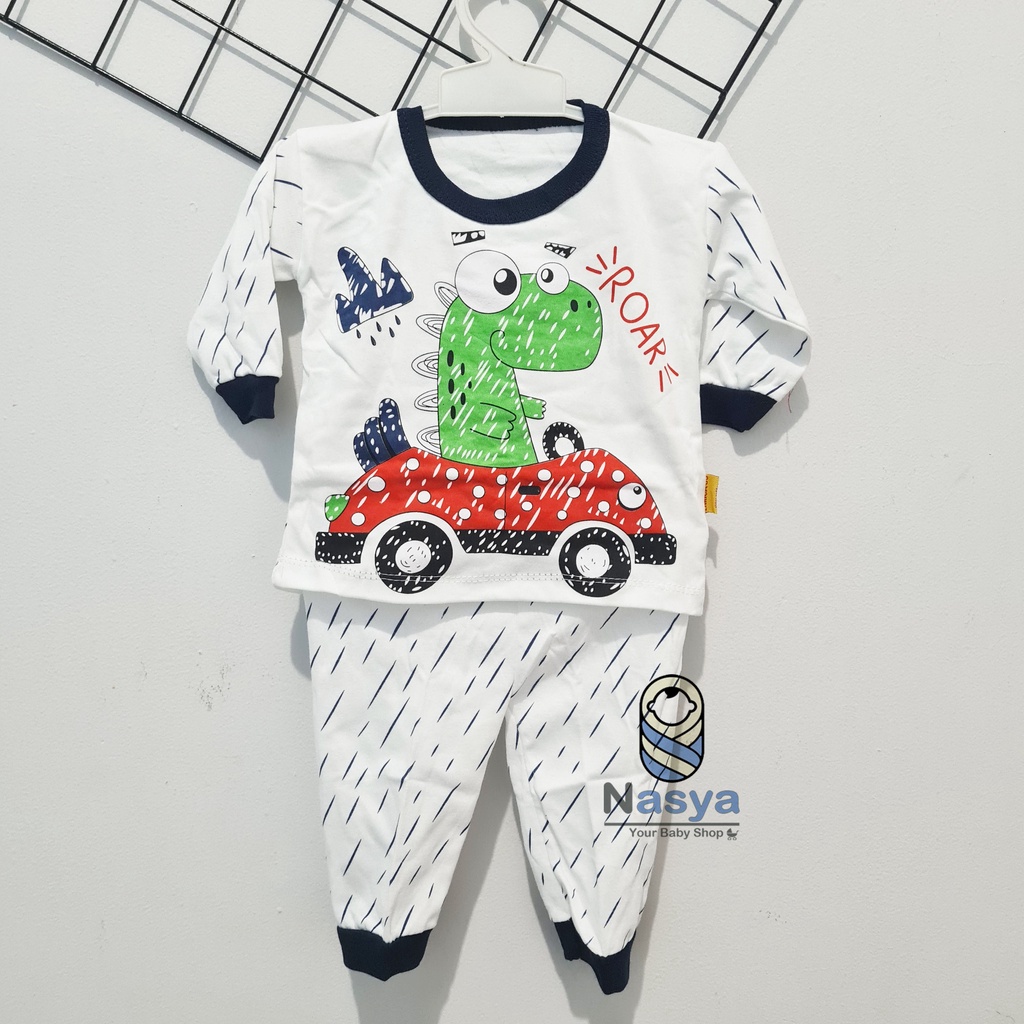 [EN-002] Setelan Panjang Baju Bayi Bahan Kaos Adem motif cartoon