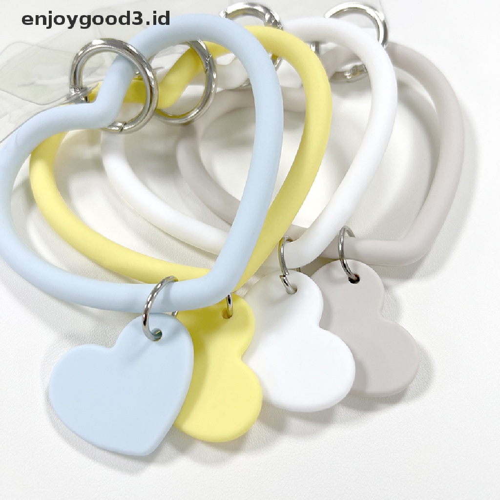 Gantungan Kunci Bentuk Hati Bahan Silikon Anti Hilang